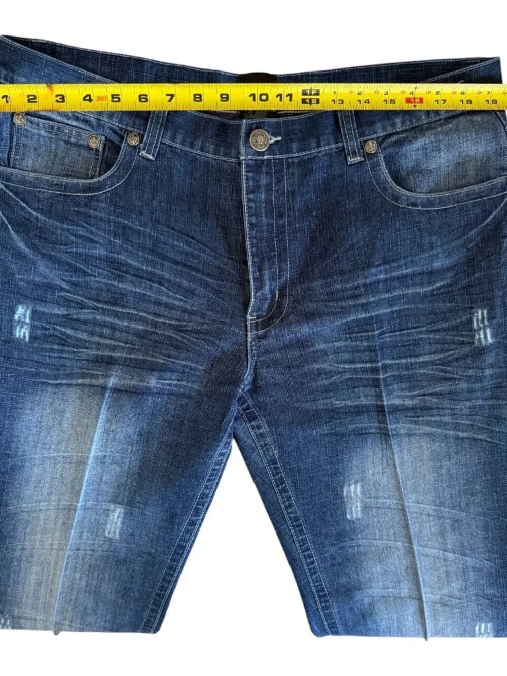 Raw Blue The Denim Kruz Premium Jeans Men's 38x34 Embroidered Angel Wings Y2K